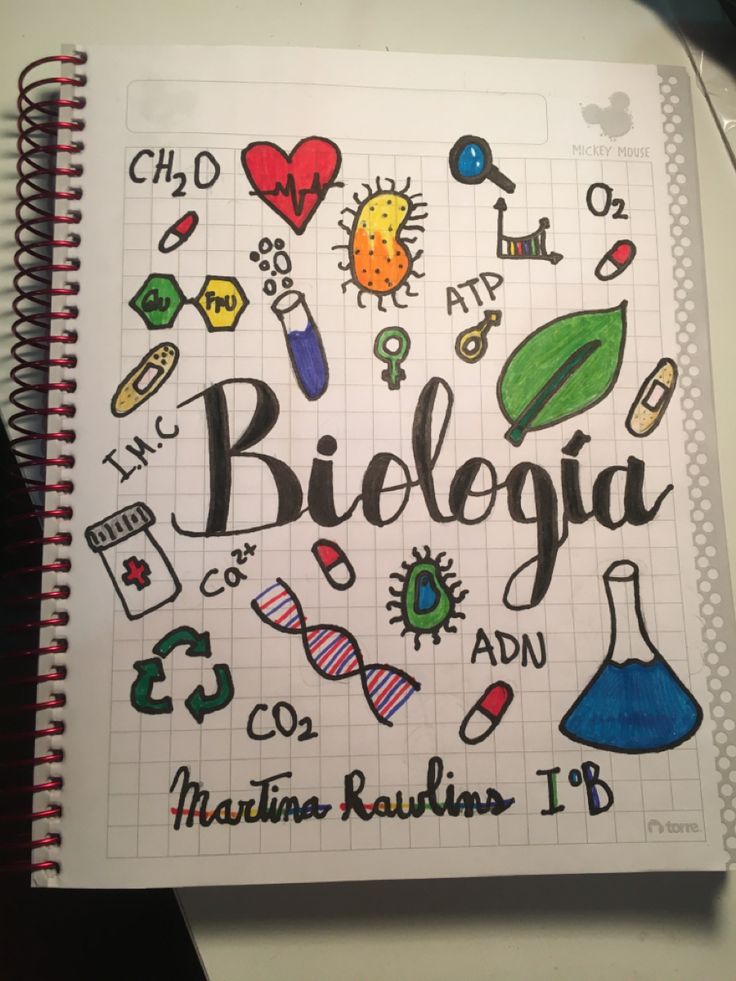 ¿Cómo puedo hacer una portada para la libreta de biología?