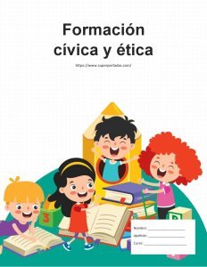¿Qué elementos visuales puedo utilizar en las portadas de formación cívica y ética?