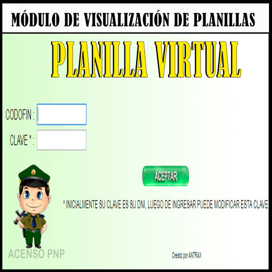 Planilla virtual PNP - Acceso, consulta y visualización